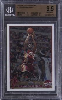 2003-04 Topps Chrome #111 LeBron James Rookie Card – BGS GEM MINT 9.5 – A True Gem+ Example!